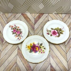 Vintage Duchess Bone China England 4 3/4" Butter Pats Coasters Floral Set of‎ 3